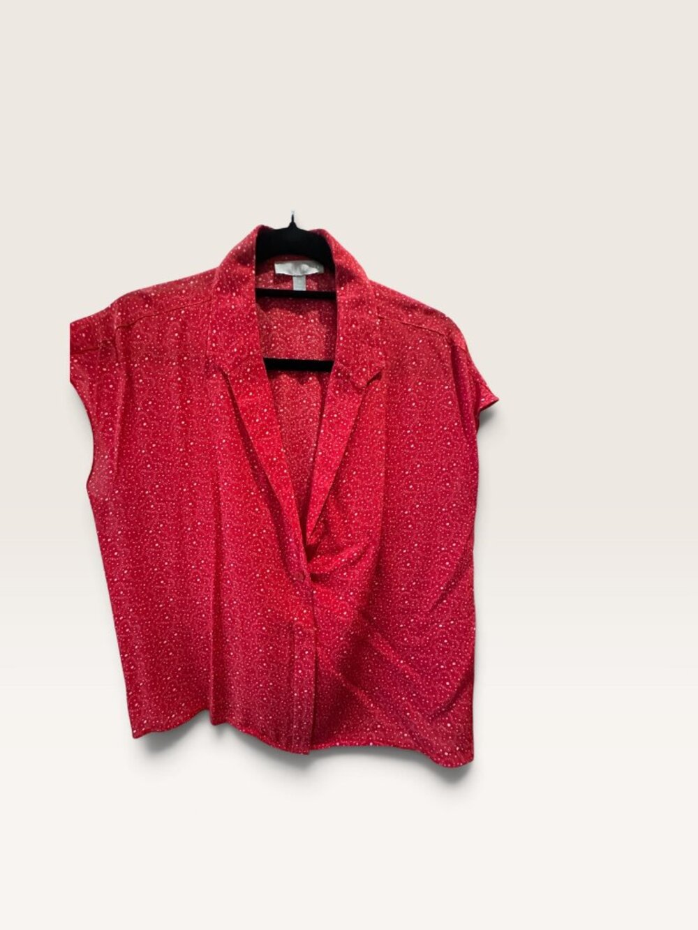 Chelsea 28 Red Polka Dot Sleeveless Blouse, Size M